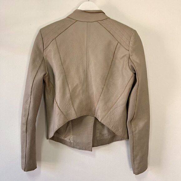 BCBGMaxAzria Cleo Genuine Leather Moto Jacket in Putty - Picture 3 of 12